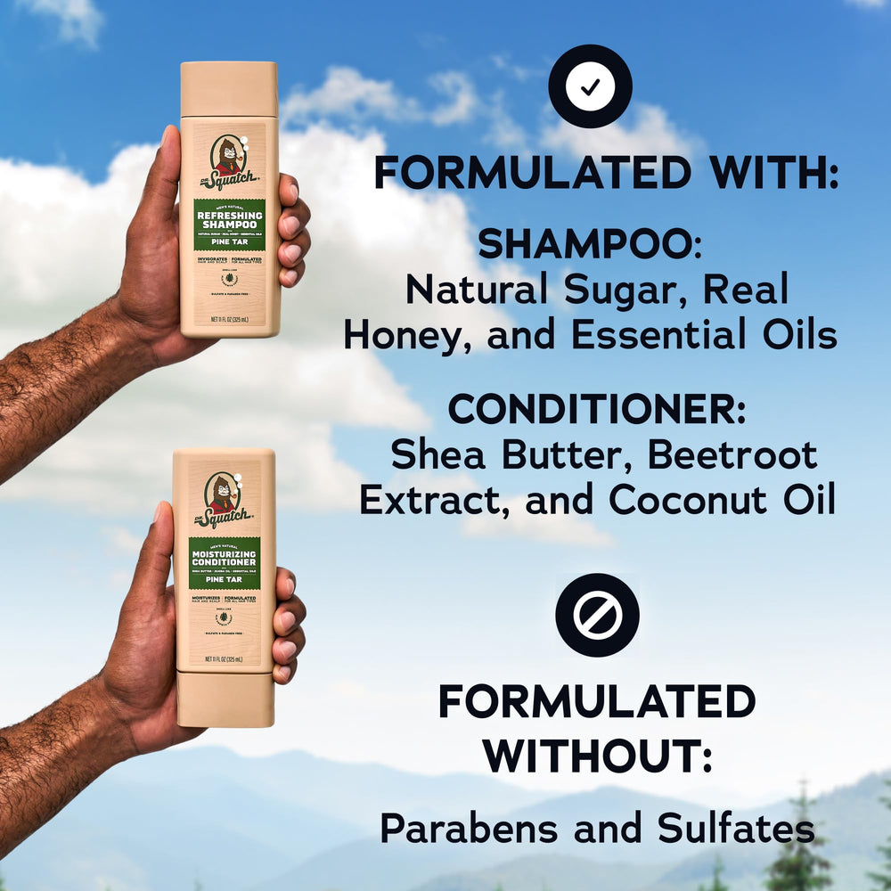 Dr. Squatch etiqueta con ingredientes naturales destacados y claros