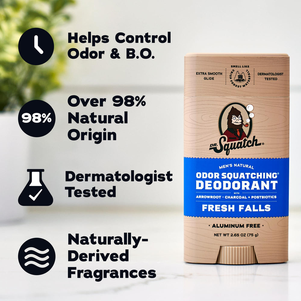 Dr. Squatch comparación de tamaño 2.65 oz para referencia de escala