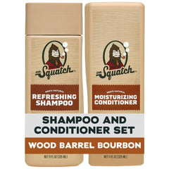 Dr. Squatch frontal del set con aroma Wood Barrel Bourbon mostrando beneficio de limpieza