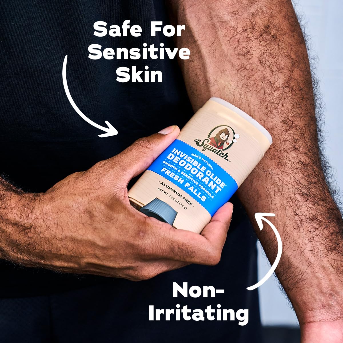 Dr. Squatch etiqueta de ingredientes del Invisible Glide destacando fórmulas naturales y seguridad