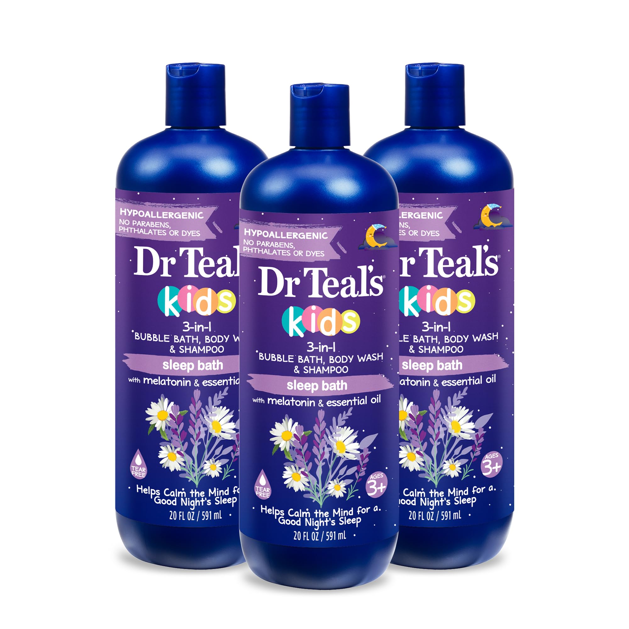 Dr Teal's botella frontal 20 fl oz mostrando etiqueta clara y beneficios