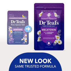 Dr Teal's textura de las sales Epsom mostrando granulado y pureza