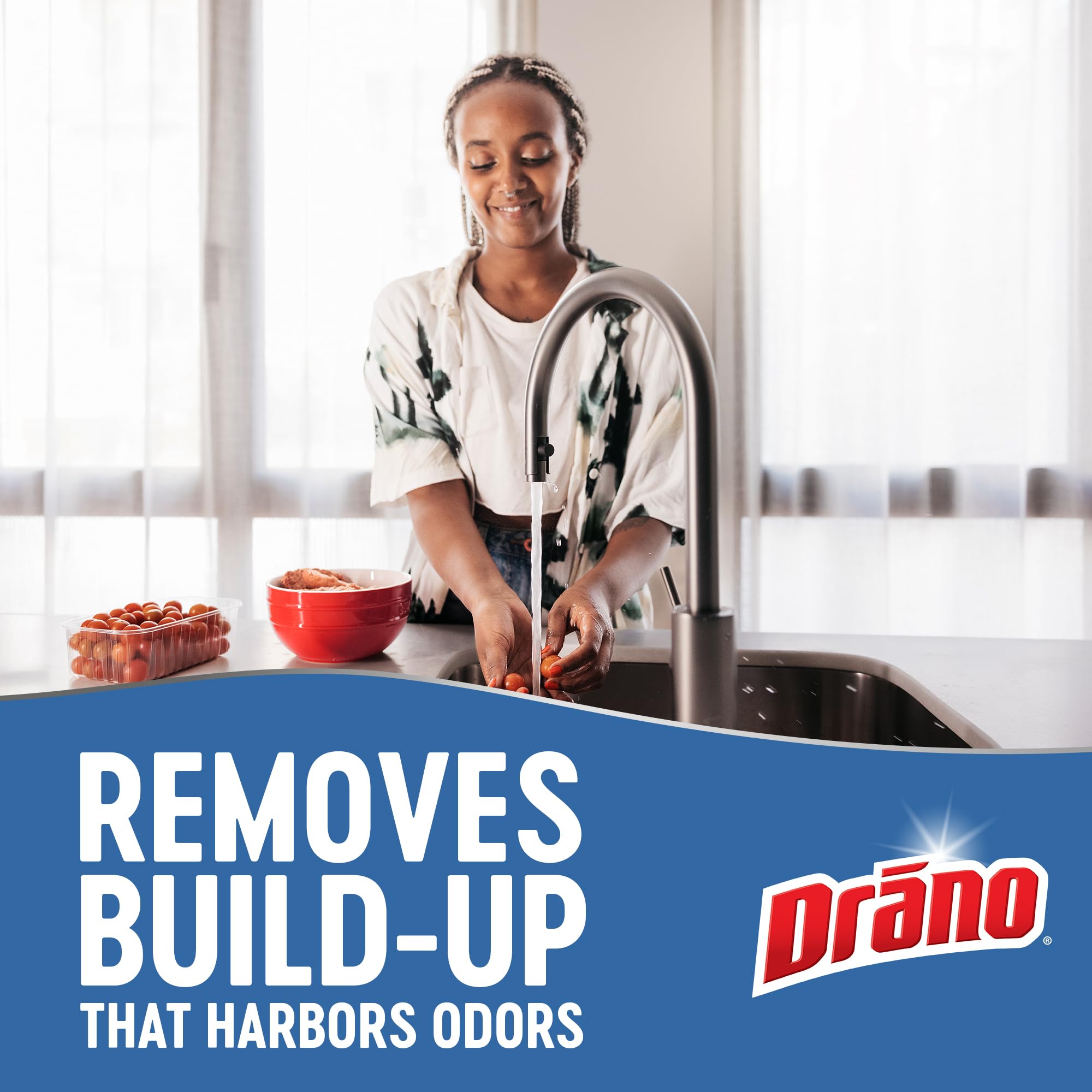 Drano usado junto a un triturador de basura para mantenimiento