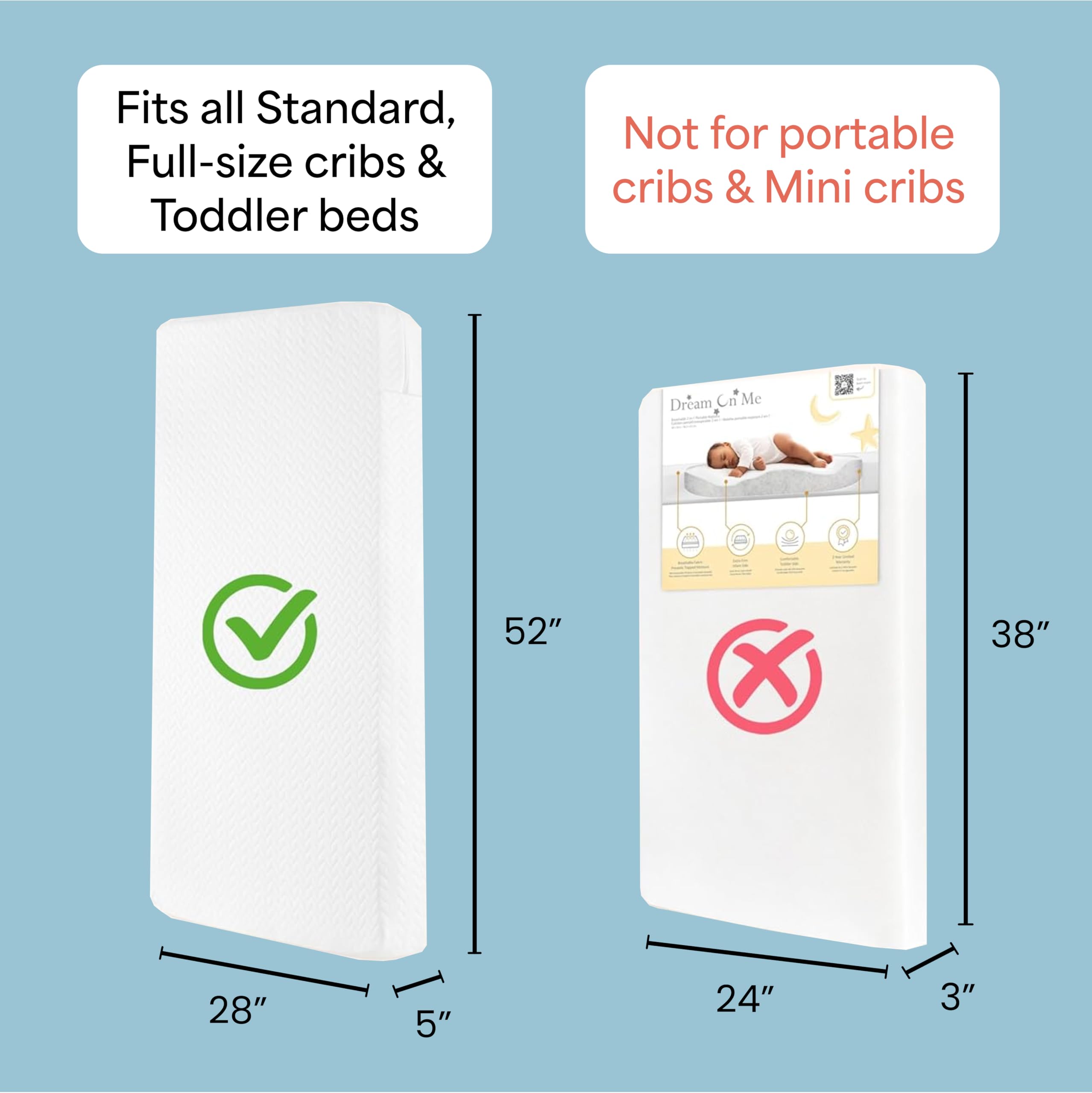 Dream On Me lado acolchado para toddlers que ofrece mayor confort