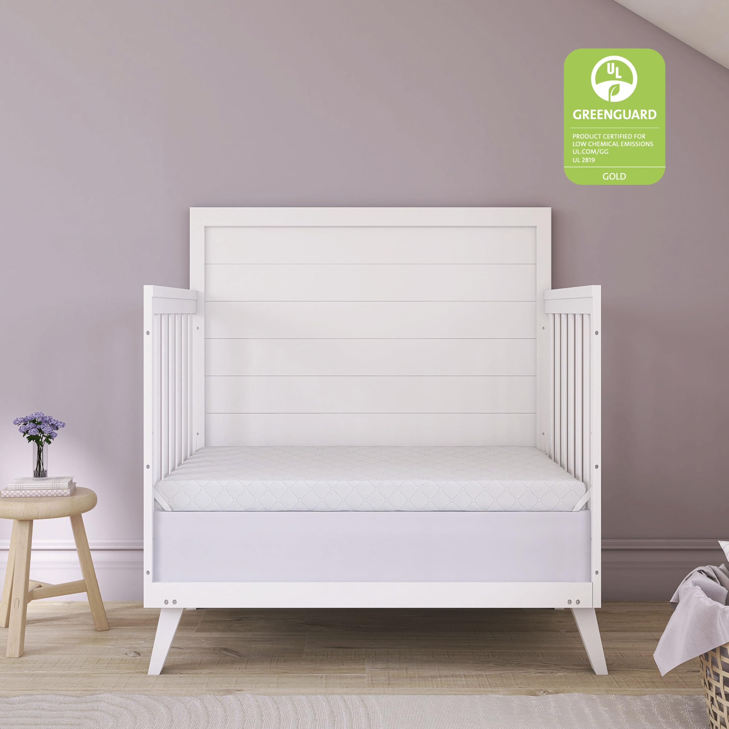 Dream On Me etiqueta con certificación GREENGUARD Gold para seguridad