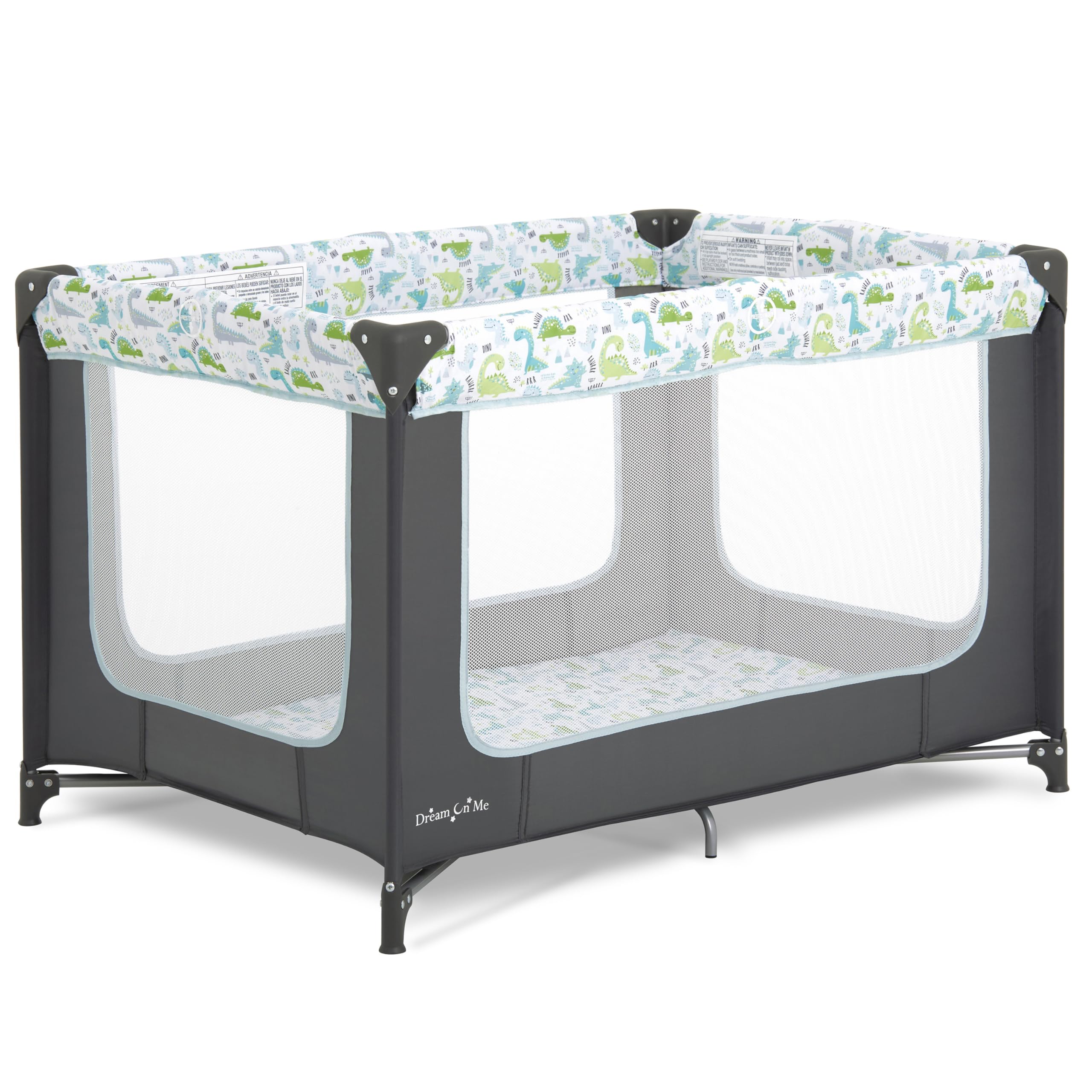 Dream On Me corralito Zodiak vista frontal mostrando estructura estable y confort