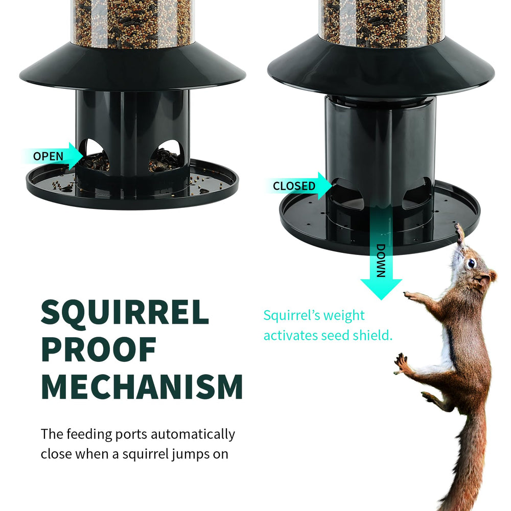 Dreamdrawer close-up of weight-sensitive mechanism demonstrating squirrel deterrence