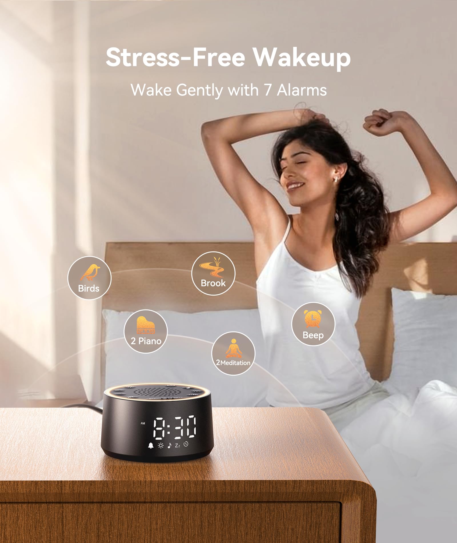 Dreamegg D1 Nova junto a cuna reproduciendo nanas para ayudar al sueño del bebé