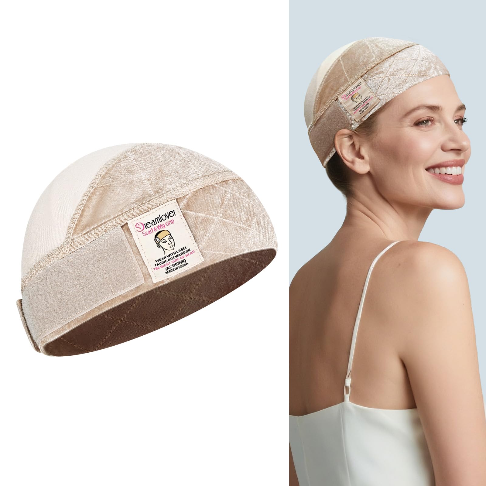Dreamlover gorra frontal mostrando ajuste seguro y aspecto natural