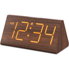 DreamSky vista frontal reloj madera con dígitos grandes legibles