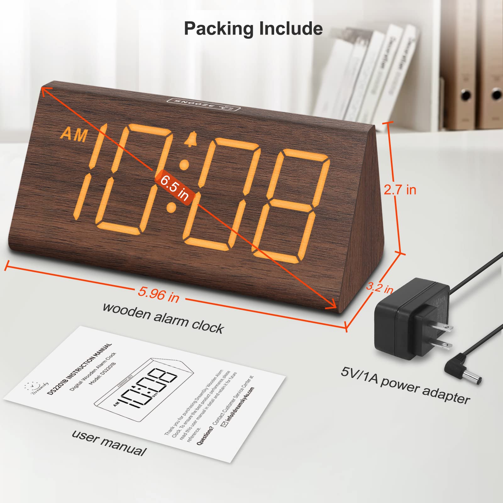 DreamSky lado del reloj con entrada de adaptador y conectividad