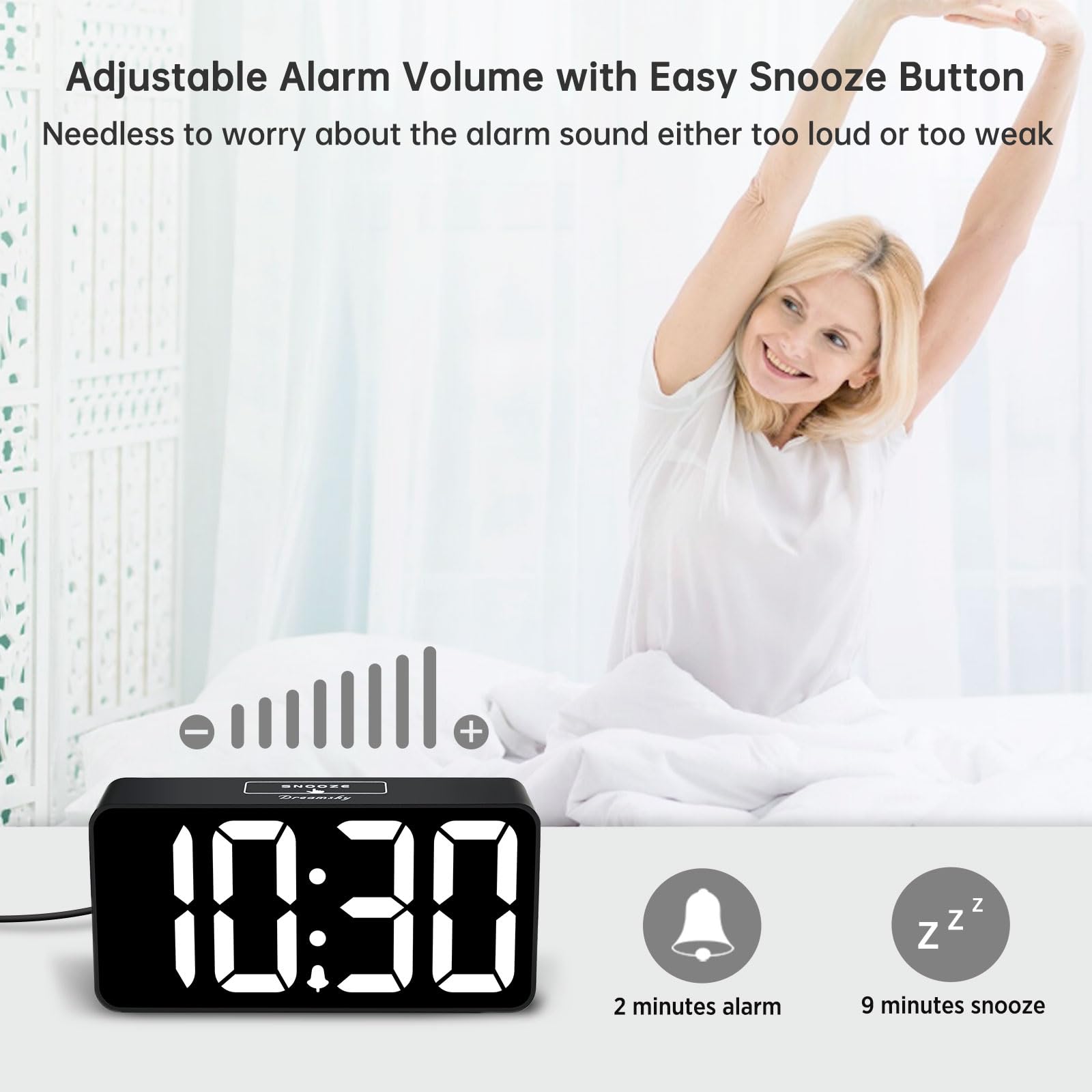 DreamSky en mesita de noche mostrando uso real y accesibilidad
