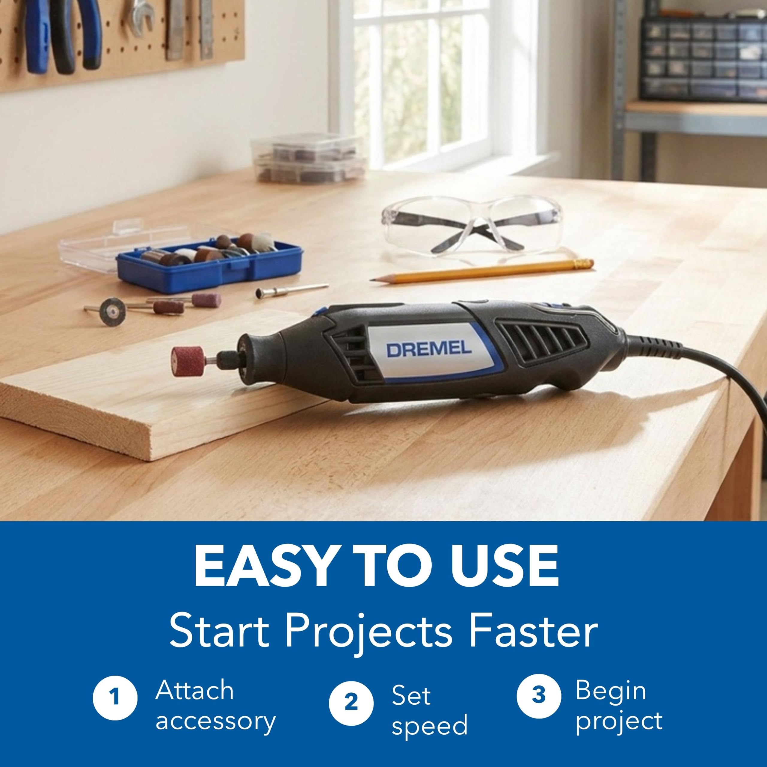 Dremel 4000 kit en estuche con accesorios listos para proyecto