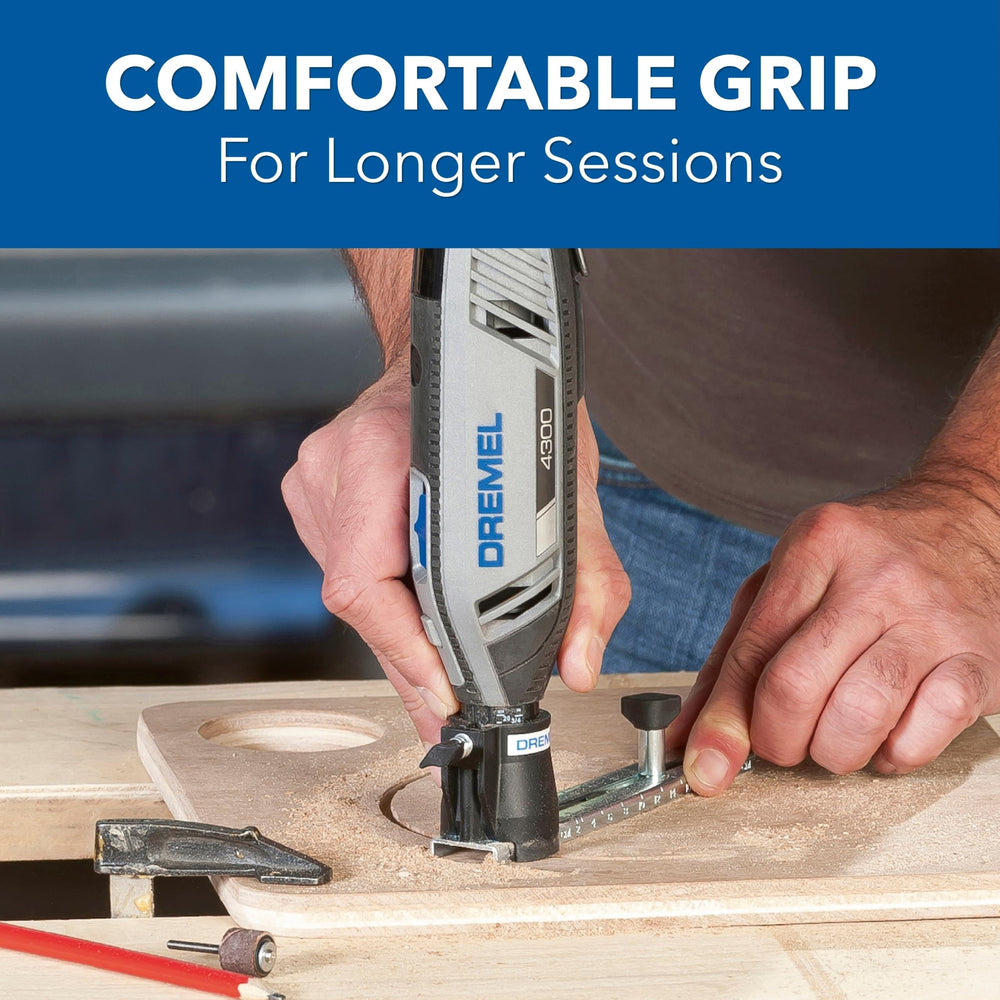 Dremel 4300 mango ergonómico mostrando agarre cómodo prolongado