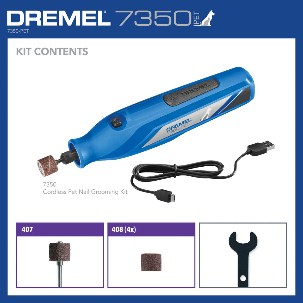 Dremel 7350-PET en uso limando uña de perro con calma y precisión