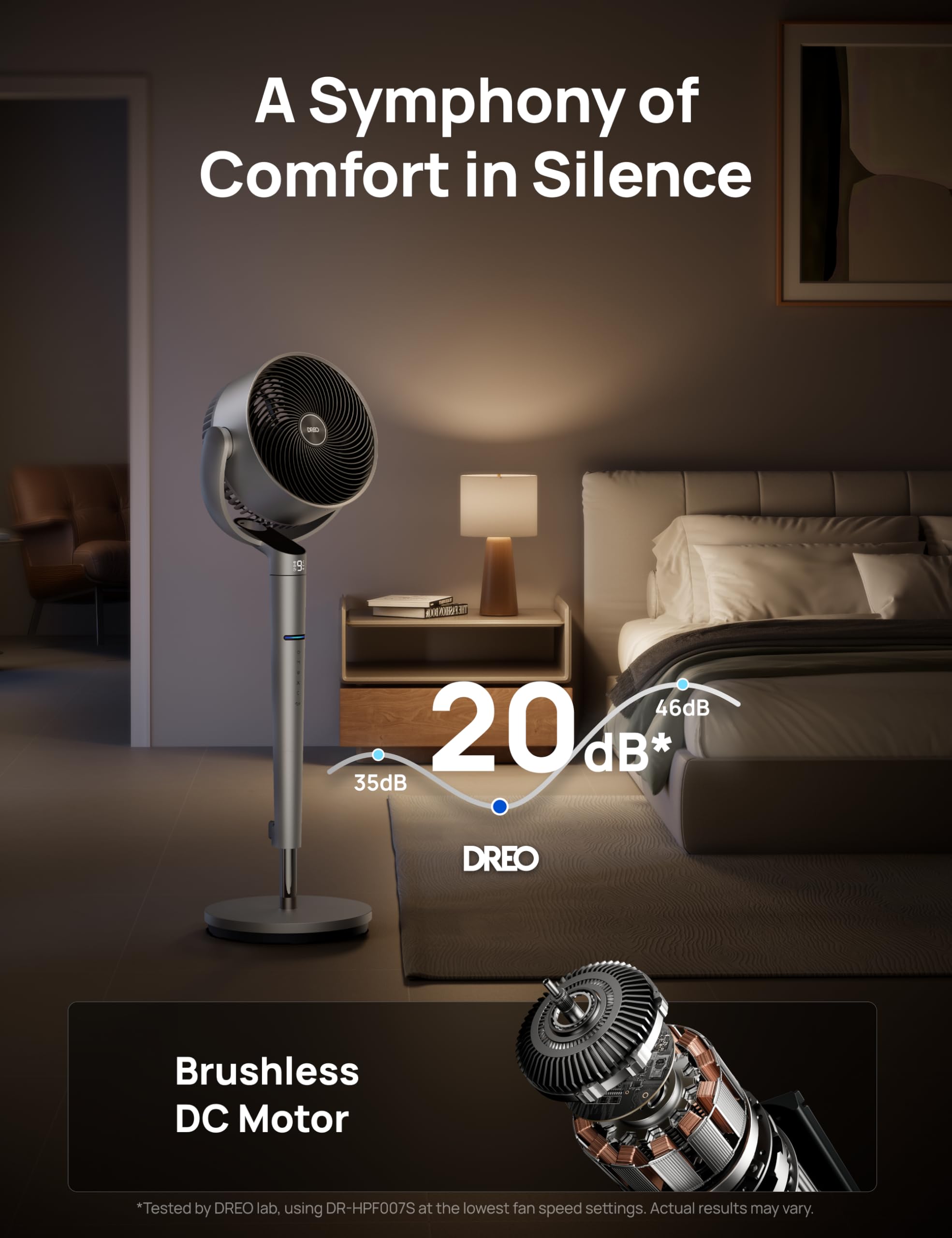 DREO blade and housing detail highlighting aerodynamic design for stronger circulation