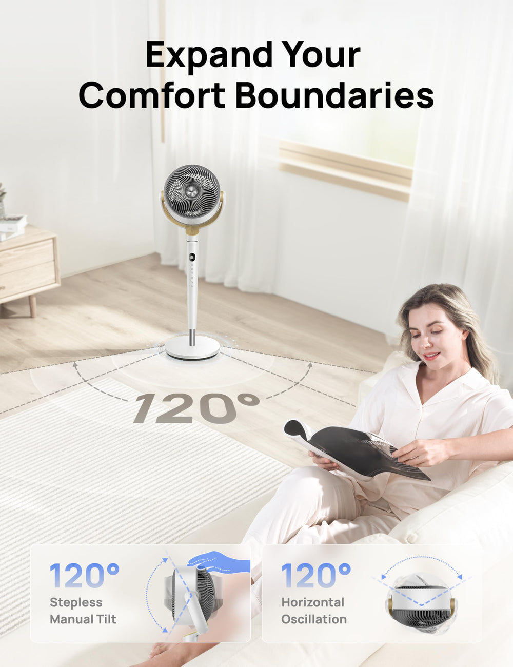 DREO pantalla LED y mando a distancia para control cómodo y opciones precisas