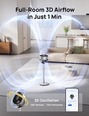 DREO remote and smart speaker showing voice control and hands‑free use