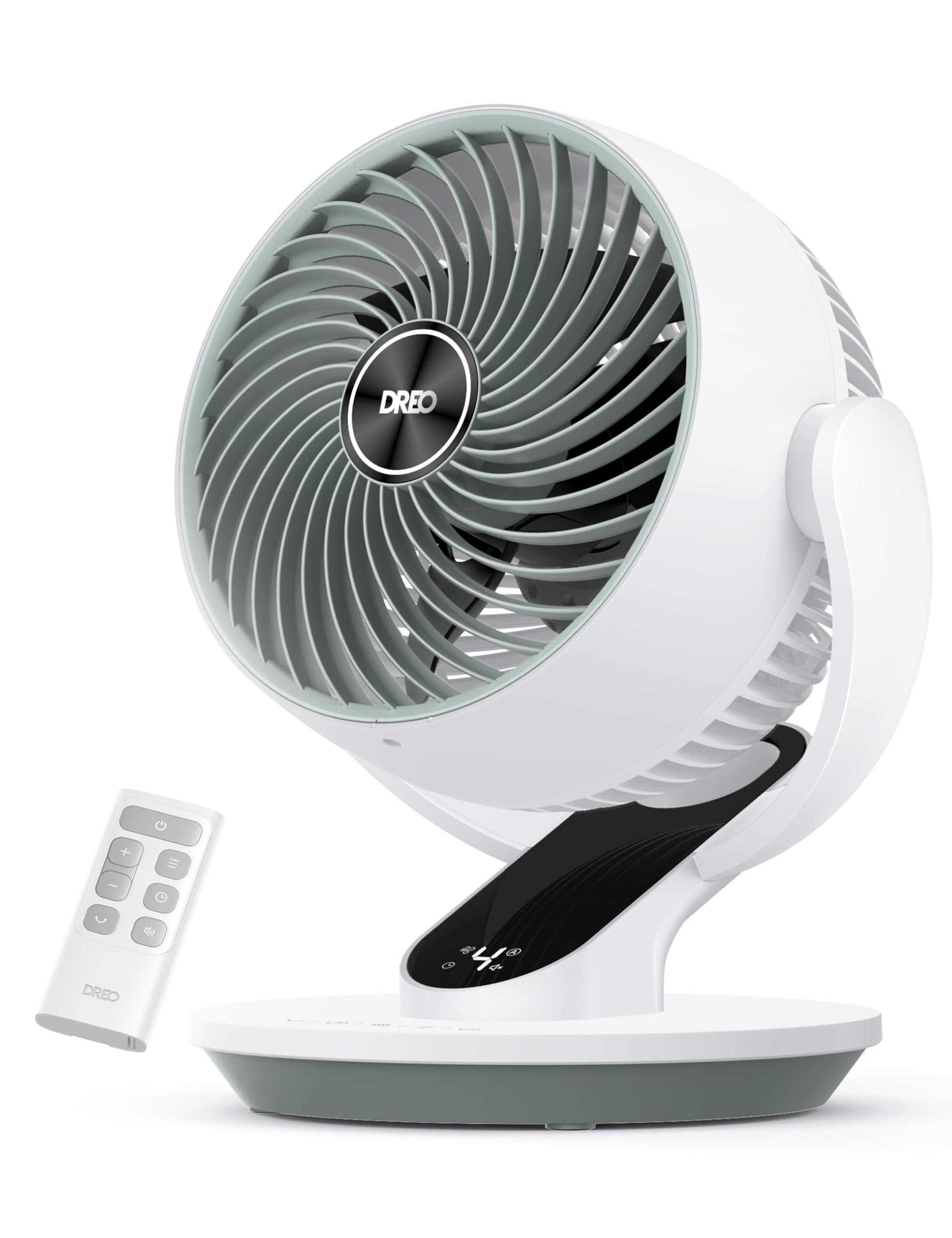 DREO ventilador frontal con control remoto y diseño compacto beneficiando comodidad