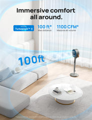 DREO ventilador con mando a distancia y pantalla, fácil control desde cama