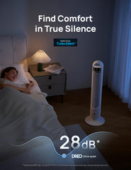 DREO vista superior de las salidas de aire para circulación uniforme en la habitación