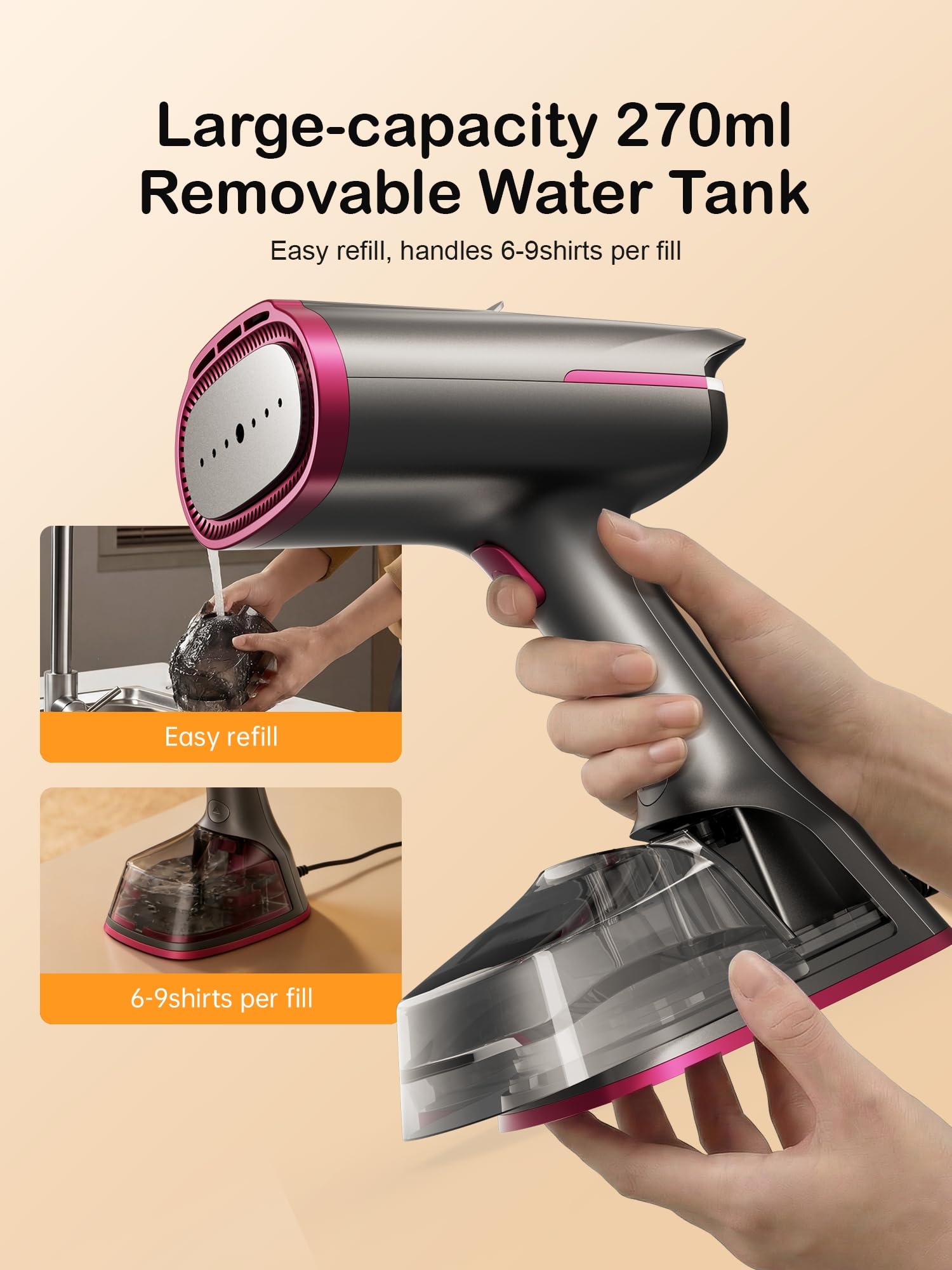 DRFLASH depósito transparente de 270 ml fácil de ver y rellenar