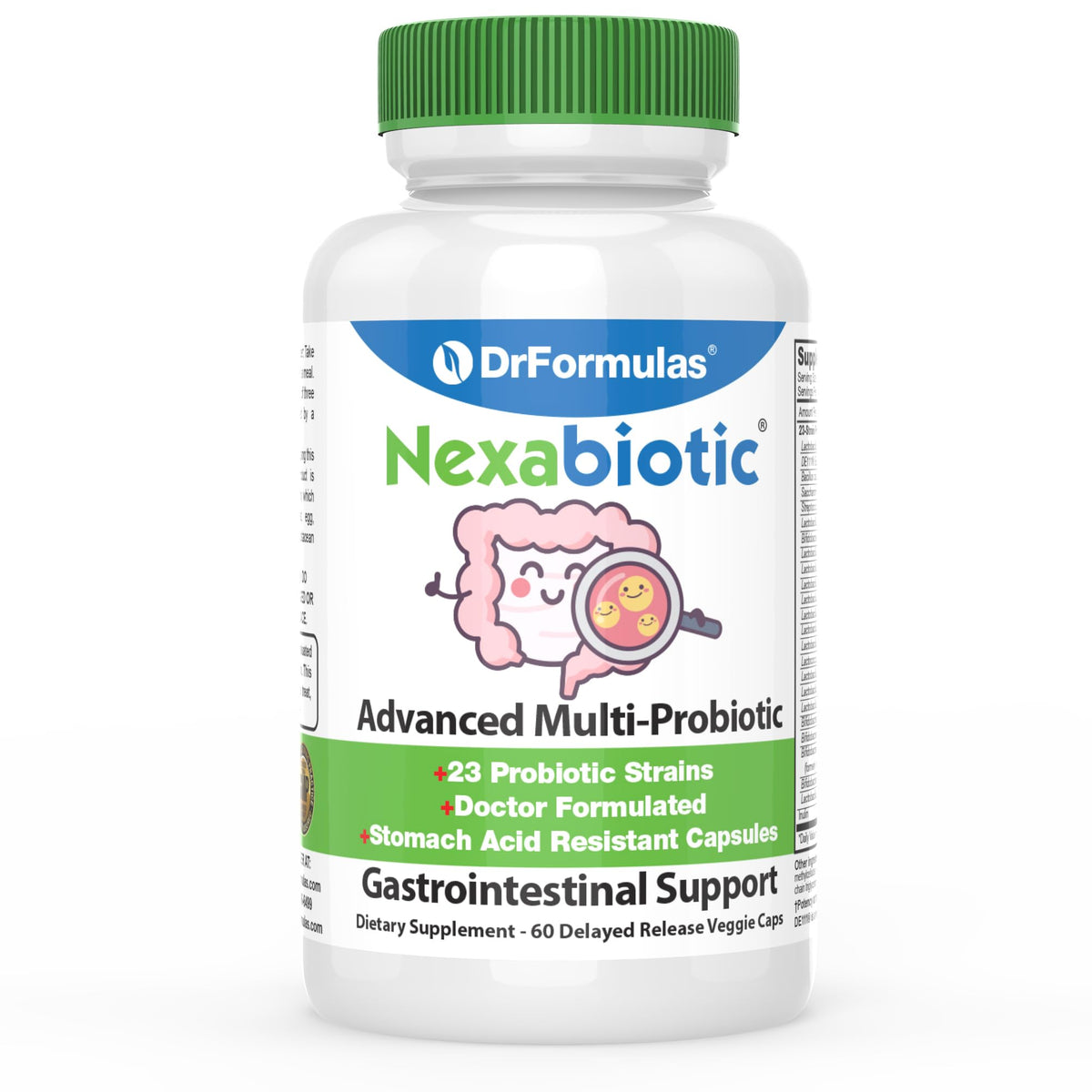DrFormulas Nexabiotic frontal del empaque mostrando diseño y beneficios