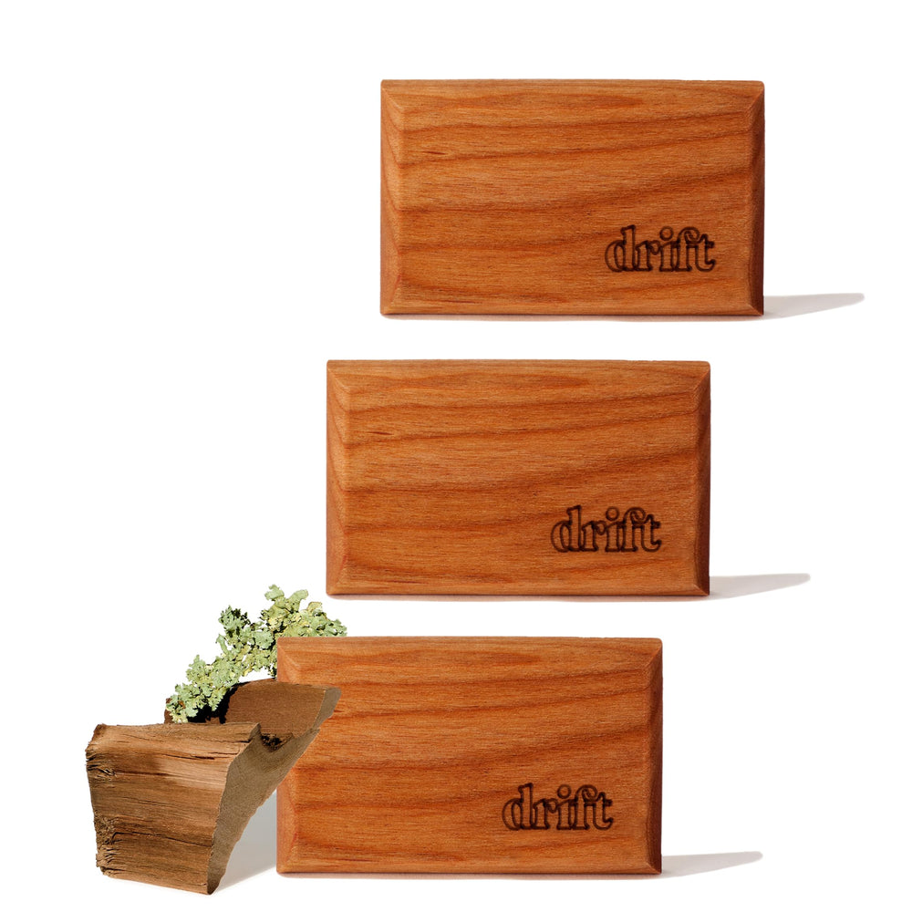 Drift ambientador teak frontal mostrando caja y diseño, fresco y elegante