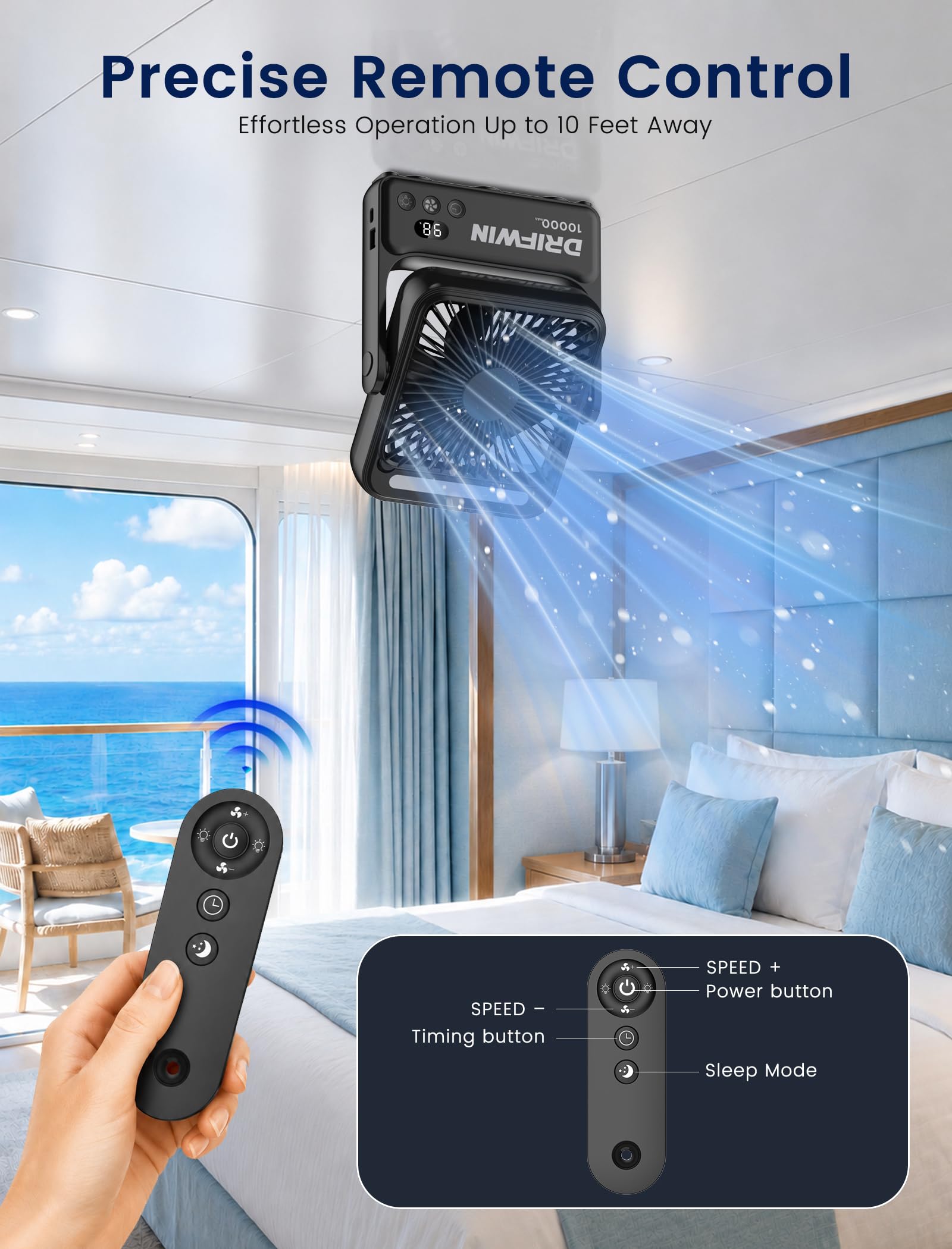 DRIFWIN pantalla LED indicando batería para gestión eficiente de energía