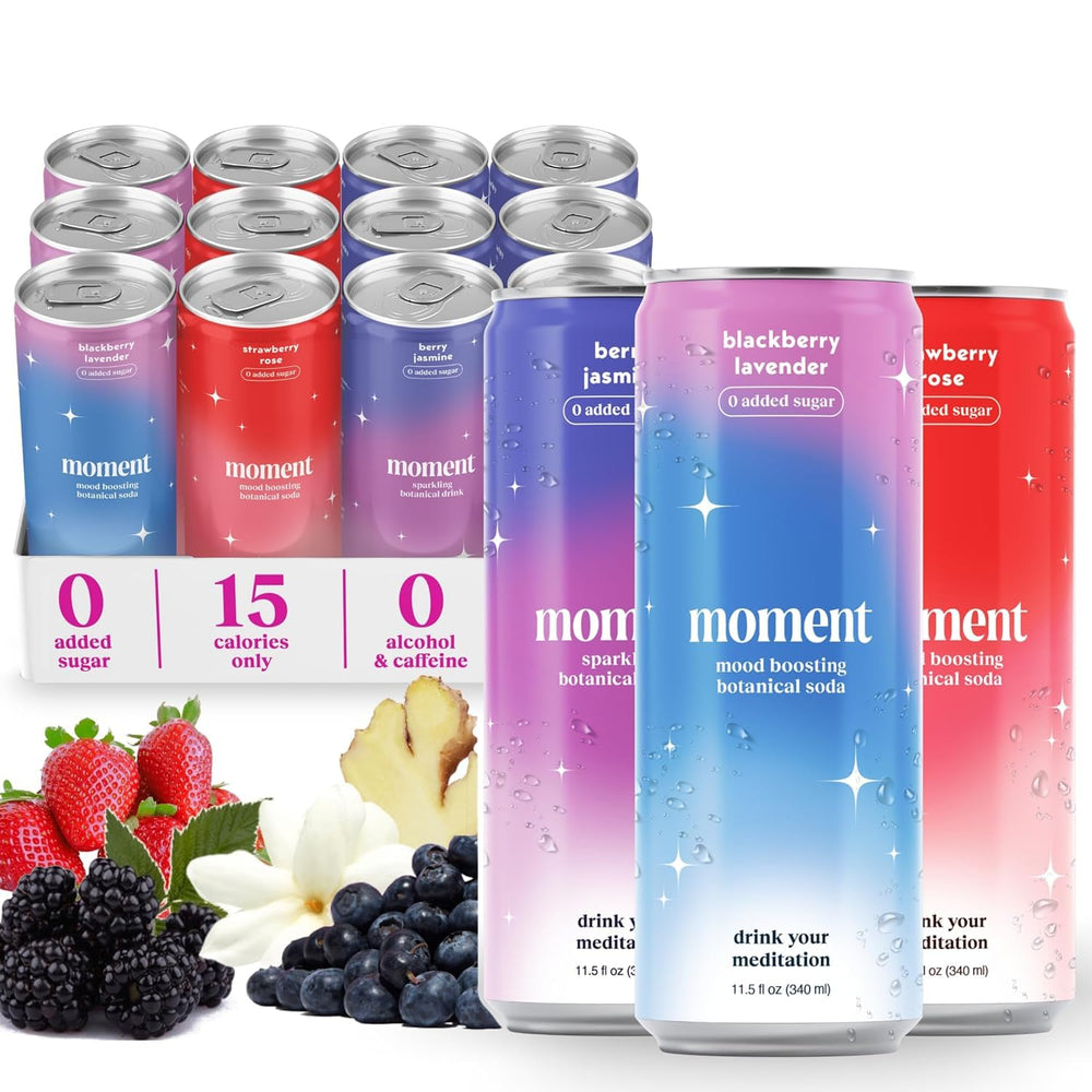 Drink Your Meditation lata Moment frontal mostrando diseño y beneficio relajante