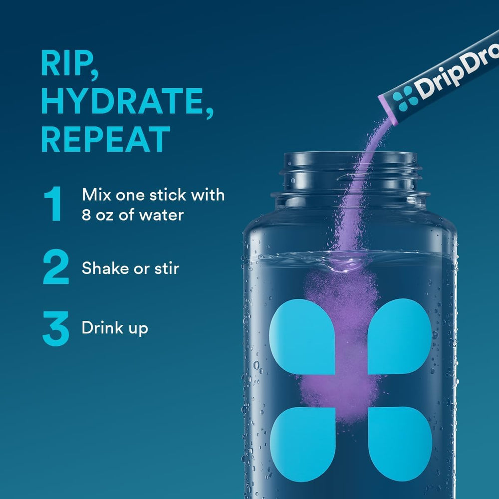 DripDrop sobre individual sabor uva listo para mezclar