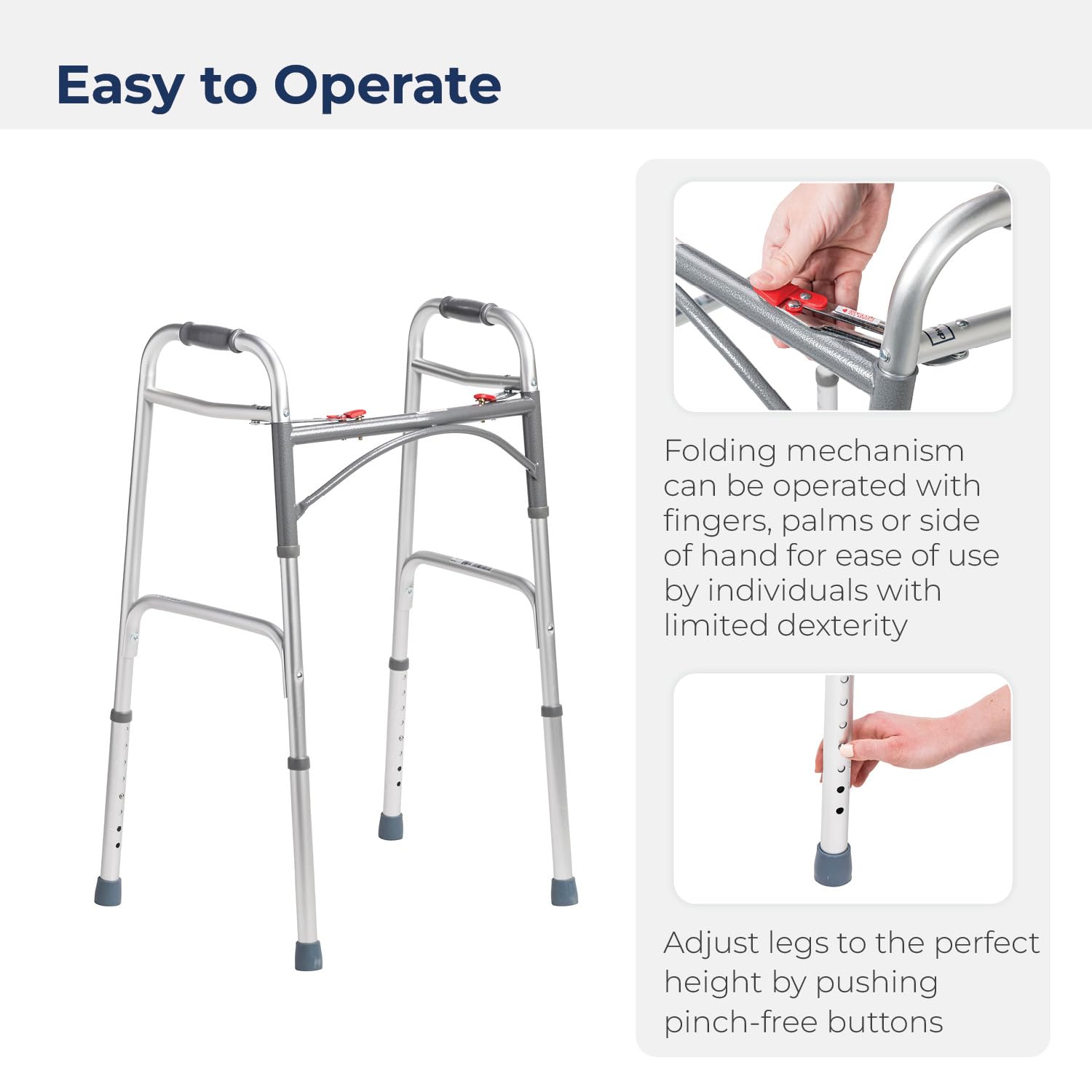 Drive Medical pata con punta de goma que mejora agarre y evita resbalones
