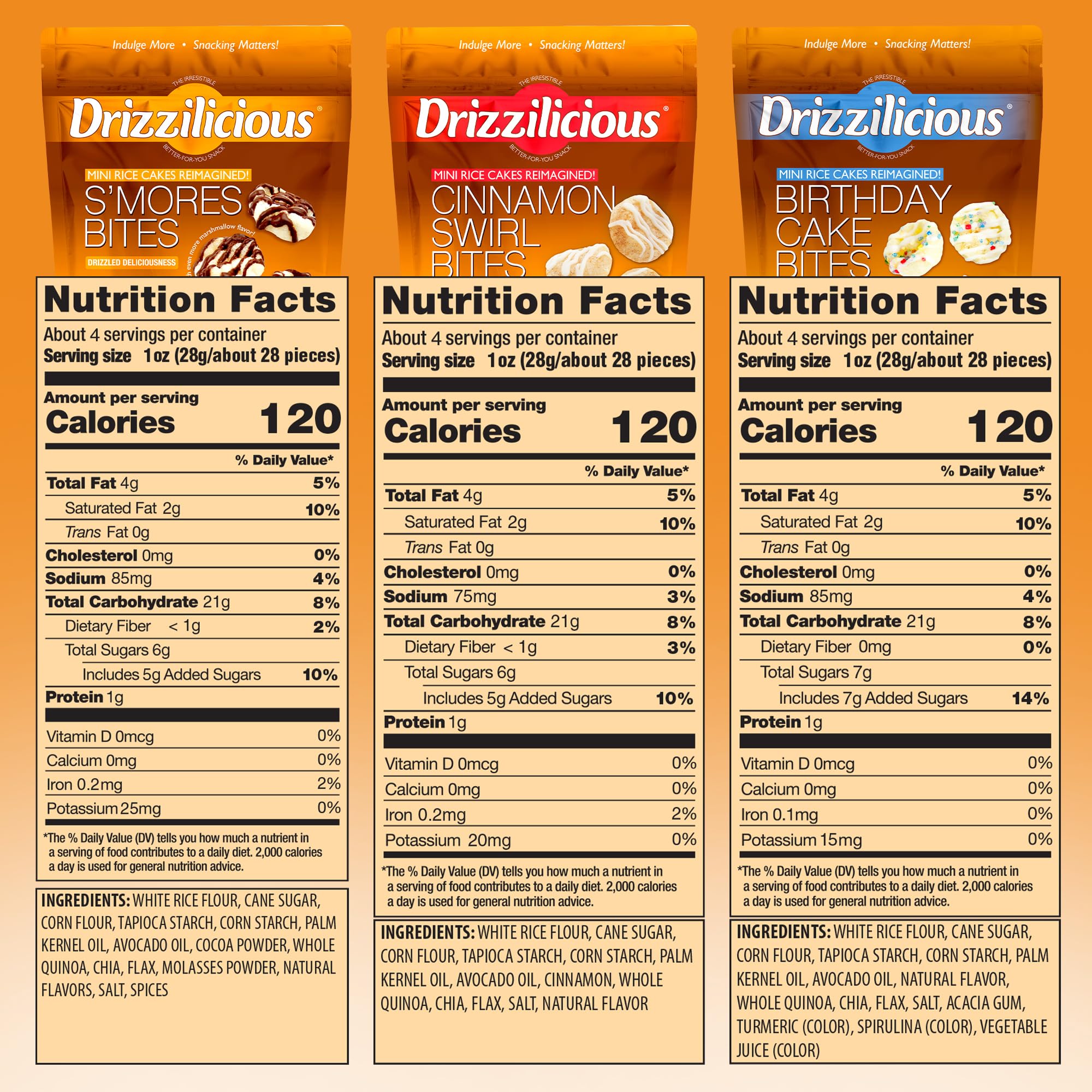 Drizzilicious mini cake en mano para comparar tamaño y facilidad de transporte