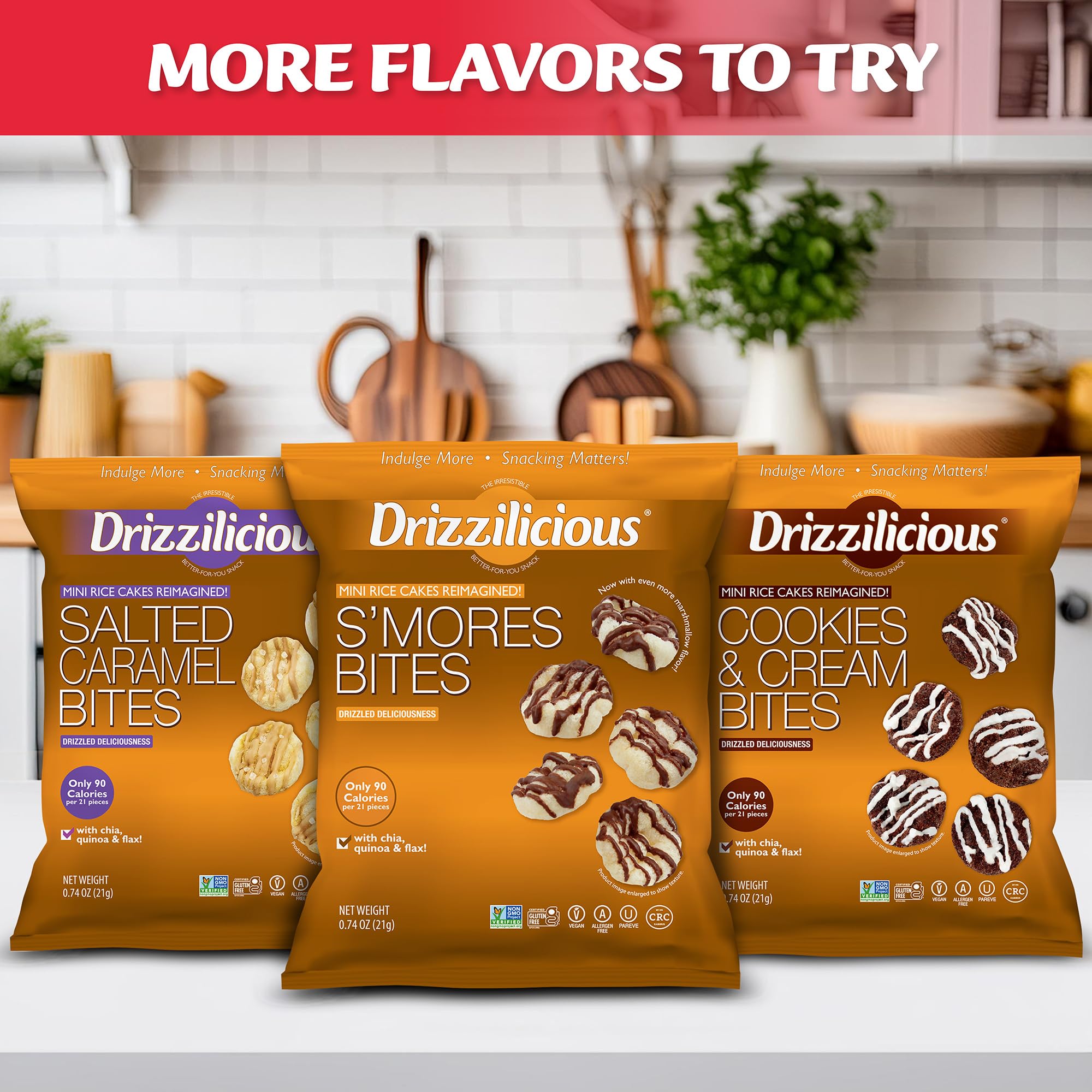 Drizzilicious snack en uso durante pausa de trabajo o viaje