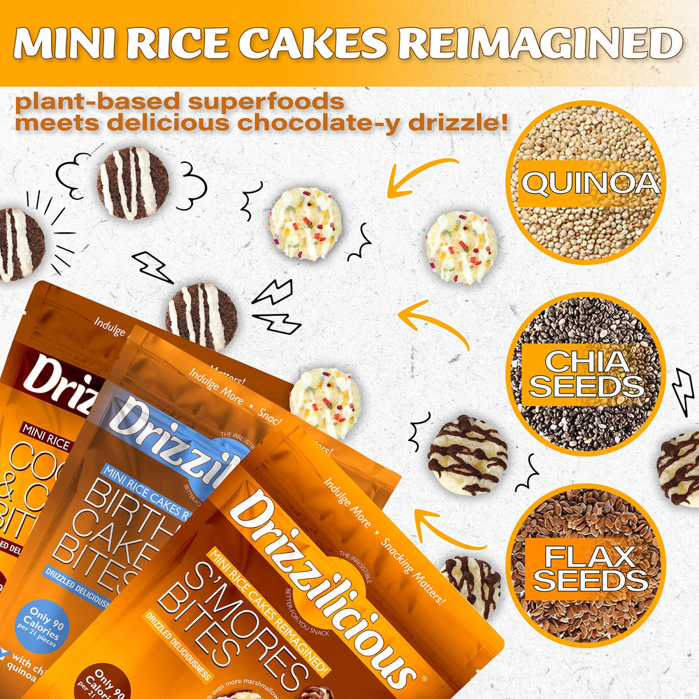 Drizzilicious porción individual en bolsa lista para llevar y controlar ración