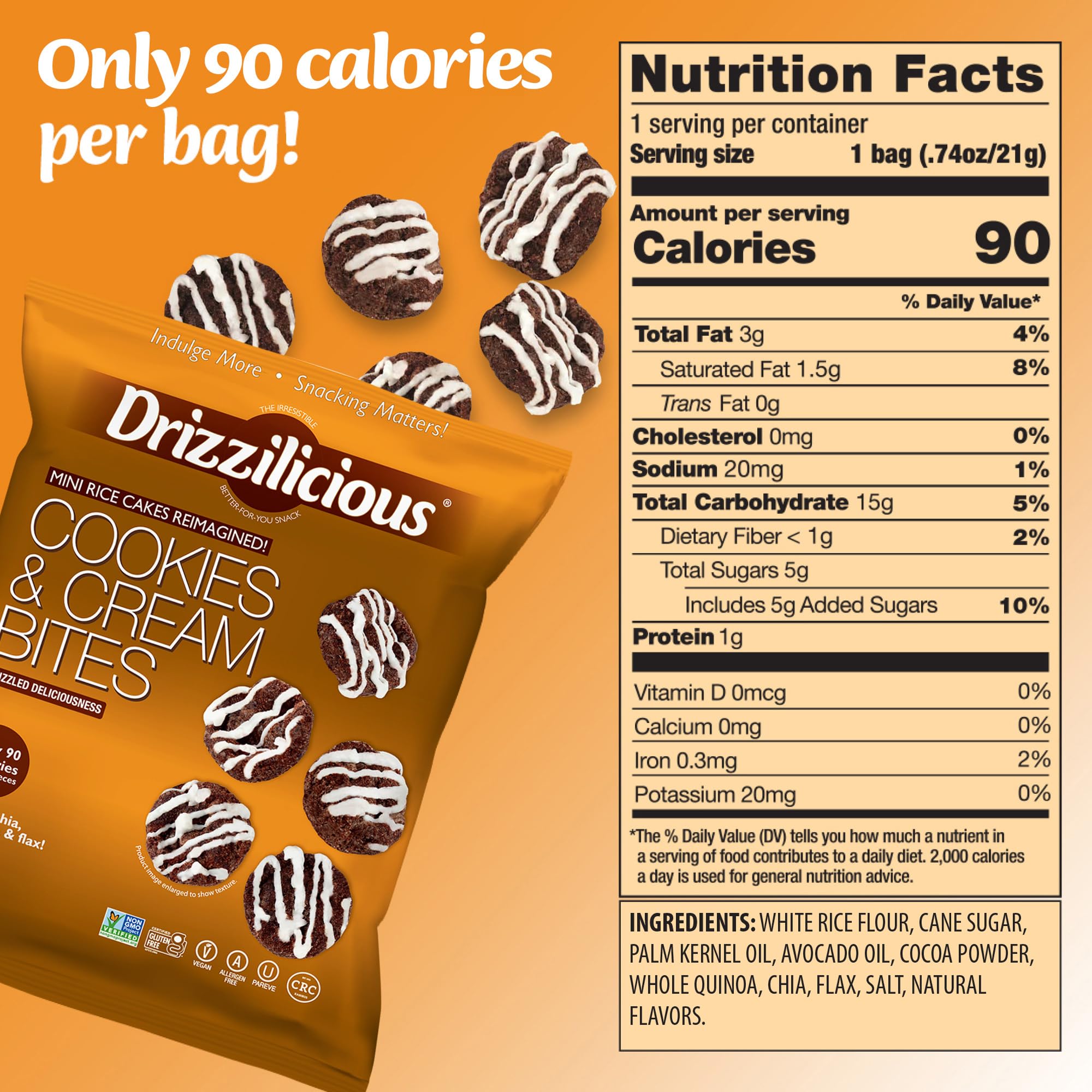 Drizzilicious presentación de sabores Cookies Cream Birthday Cake S'mores