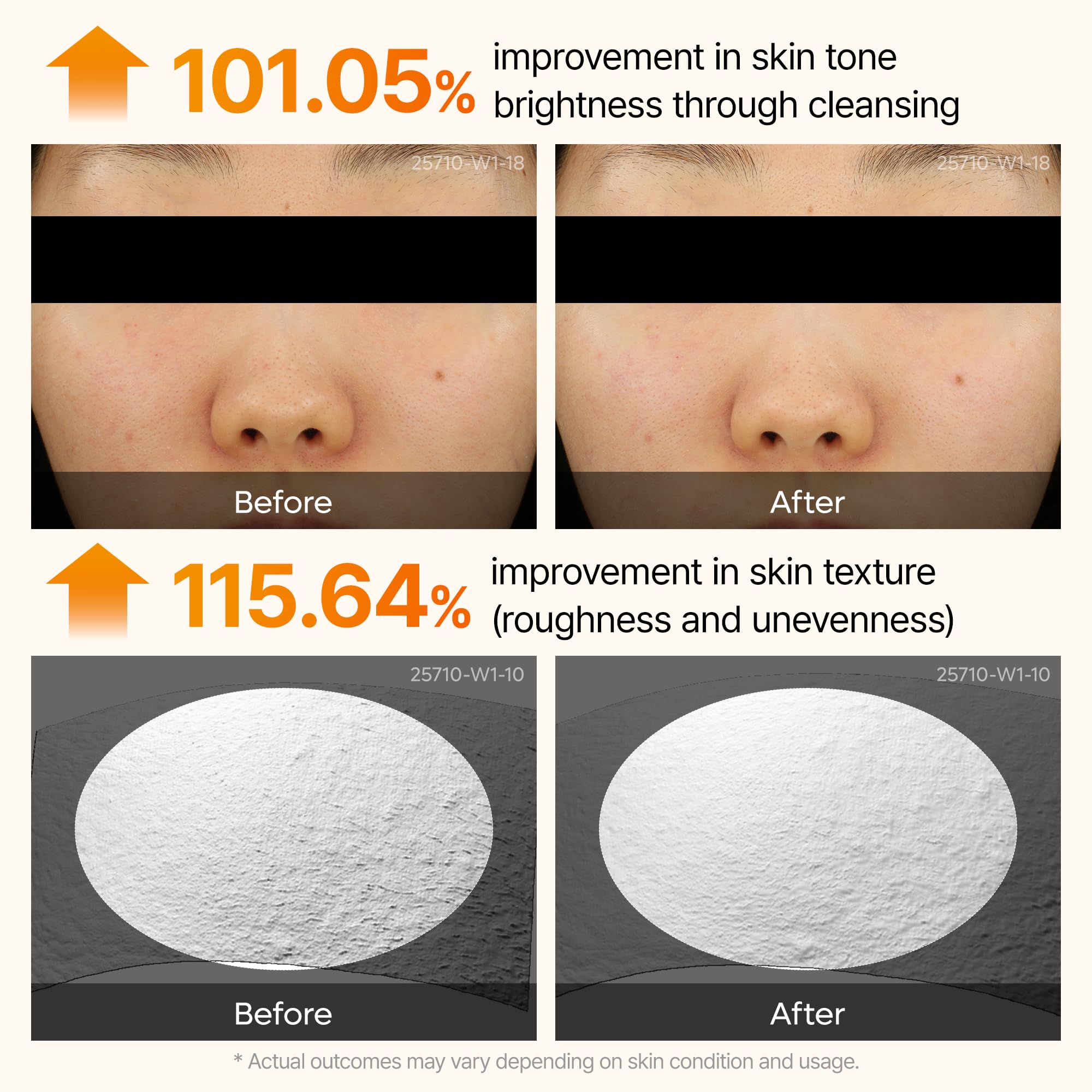 Dr.Melaxin before and after swipe comparison showing brighter skin benefit