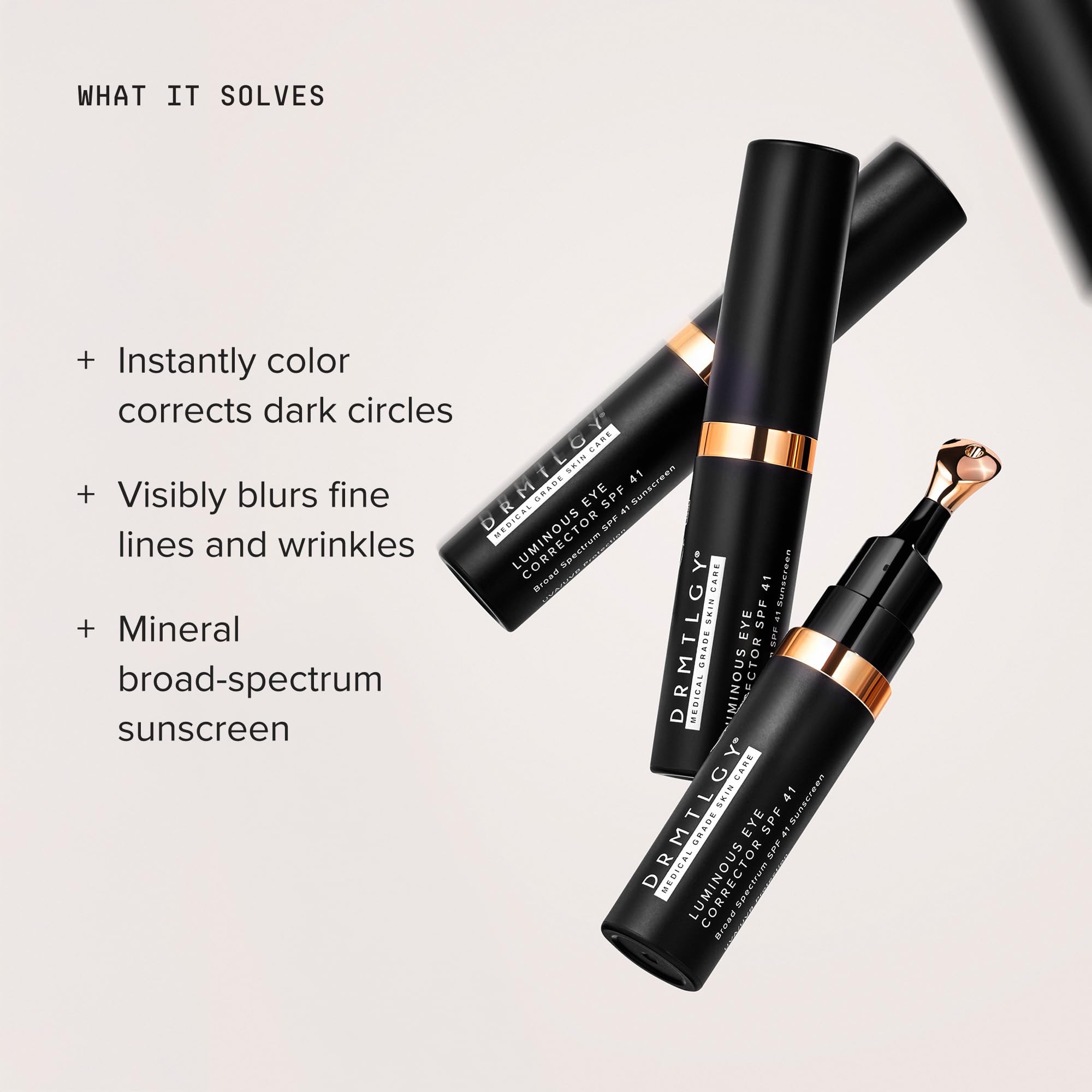 DRMTLGY textura cremosa del corrector mostrando cobertura ligera