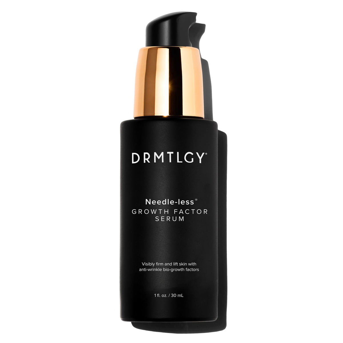 DRMTLGY sérum frontal mostrando envase elegante y beneficios reafirmantes