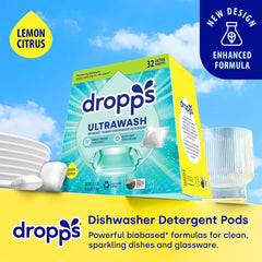 dropps cápsula detalle translúcida que resalta poder limpiador concentrado