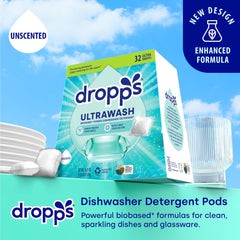 dropps capsula primer plano mostrando textura soluble y poder limpiador