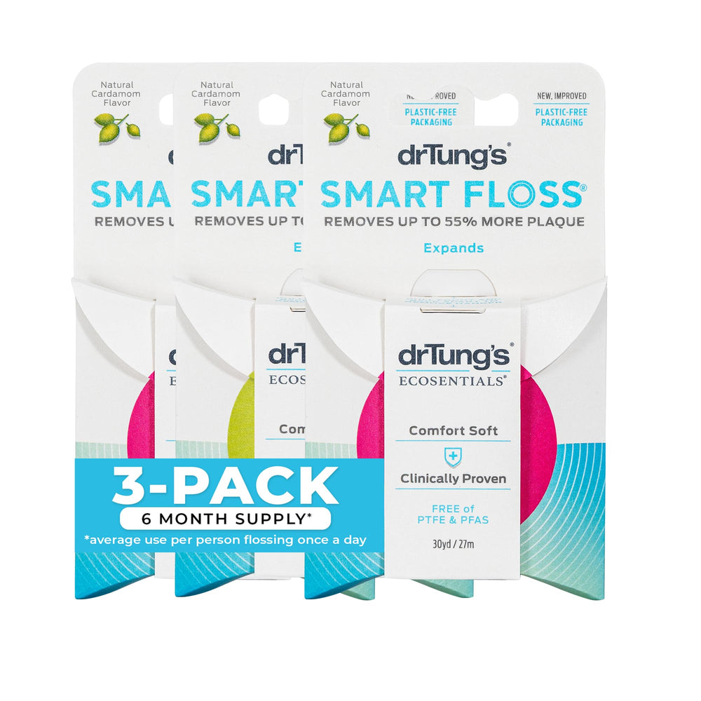 drTung's envase frontal del Smart Floss mostrando tamaño y diseño, ideal para identificar producto