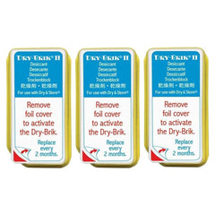 Dry & Store Dry-Brik II frontal del paquete mostrando compatibilidad
