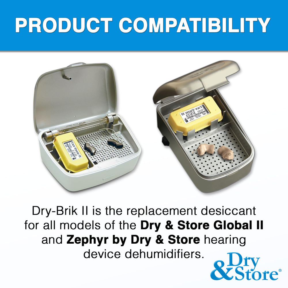 Dry & Store Dry-Brik II tres bloques juntos listos para reemplazo rápido