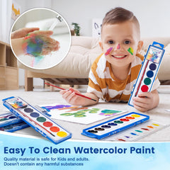 Duchong manos de niño pintando que ilustran limpieza y facilidad de lavado