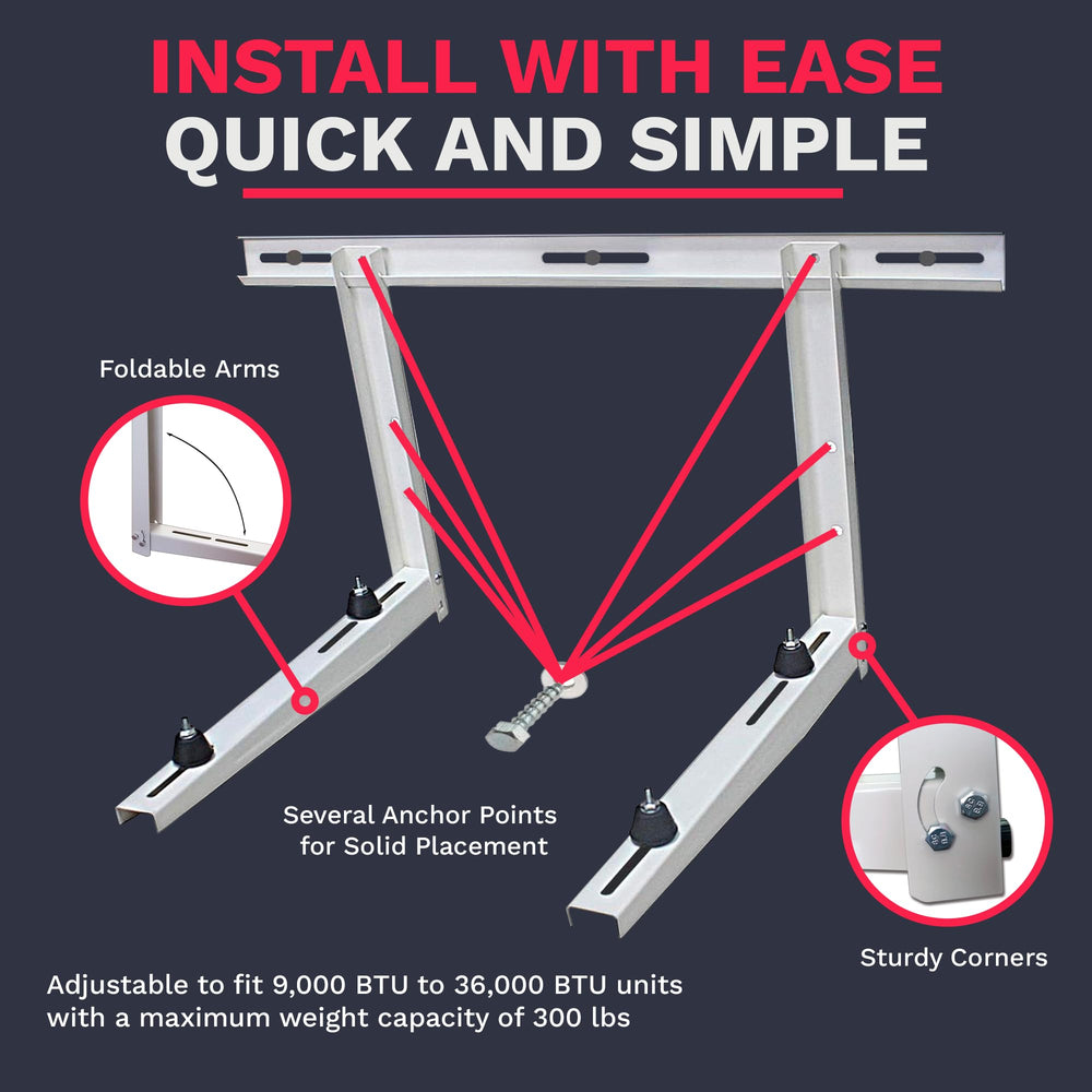 DuctlessAire soporte instalado con mini split demostrando elevación protectora