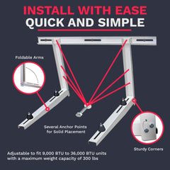 DuctlessAire soporte instalado con mini split demostrando elevación protectora