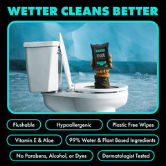 DUDE Wipes dispensador abierto listo para extraer una toallita fácilmente
