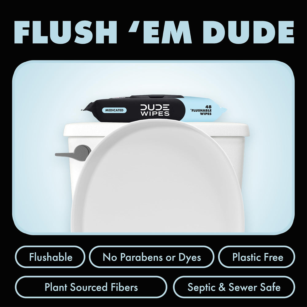 DUDE Wipes dispensador abierto mostrando extracción fácil y conveniencia