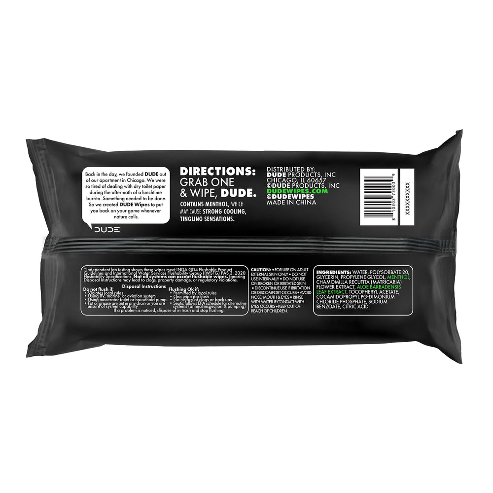 DUDE Wipes paquete abierto 144 unidades, suministro prolongado y práctico